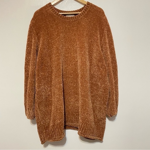 Chenille Amber Super Soft Oversized Slouchy Knit Crewneck Sweater Top - Picture 3 of 7
